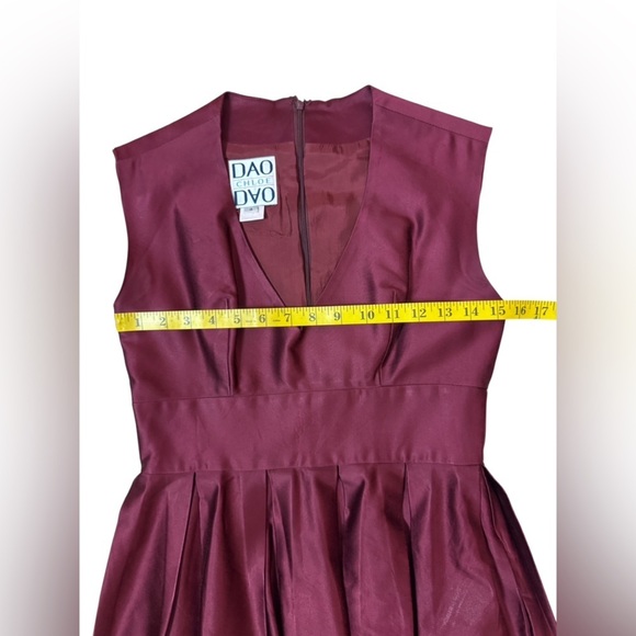 DAO CHLOE DAO Elegant Burgundy Sleeveless Dress With Side Pockets S 4. E74 - Picture 13 of 14